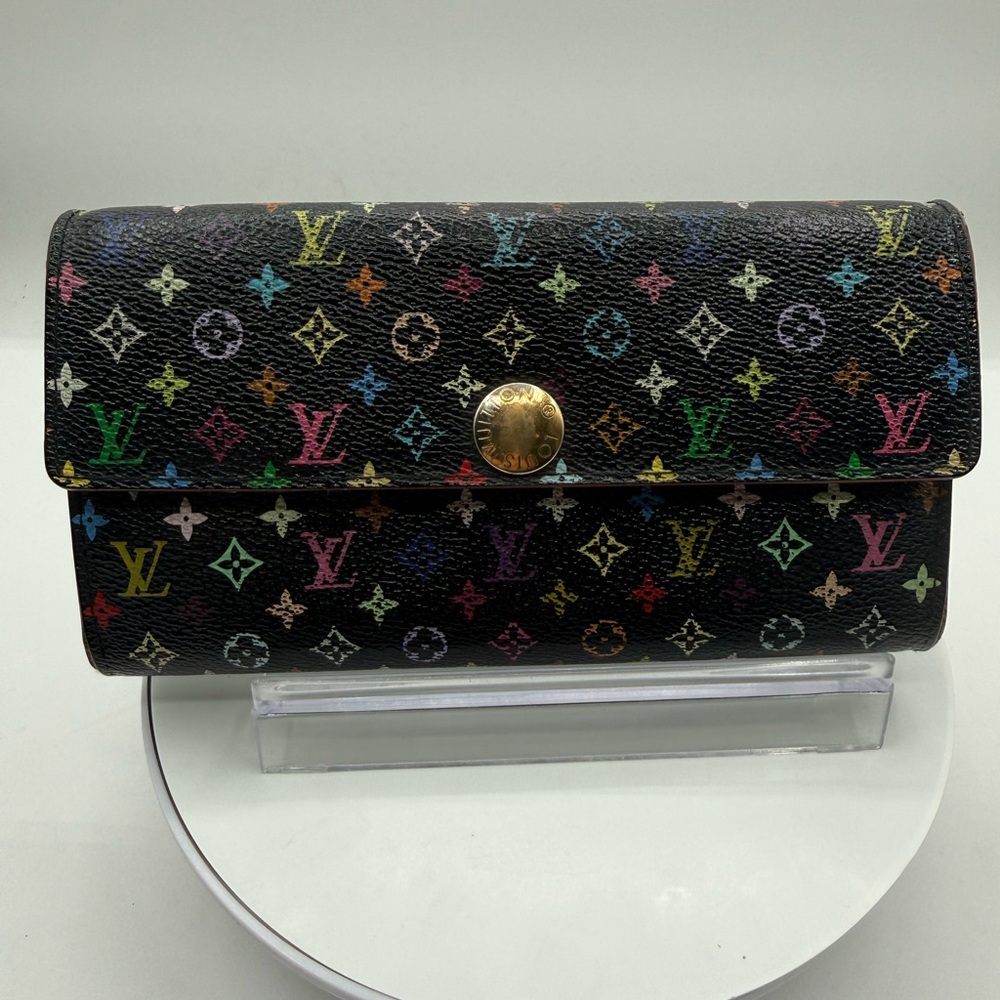 Louis Vuitton Portefeuille Sarah blk murakami  Long Wallet
